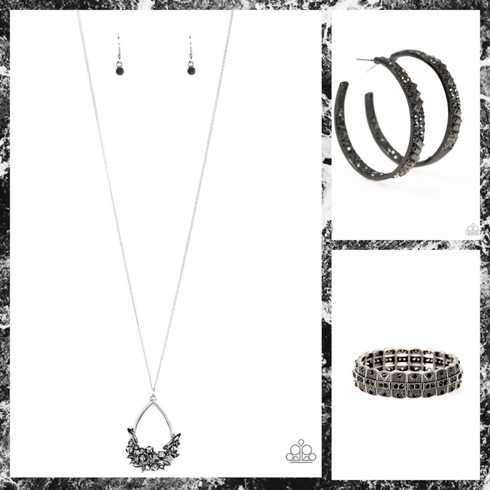 3 piece set gun metals black and silver